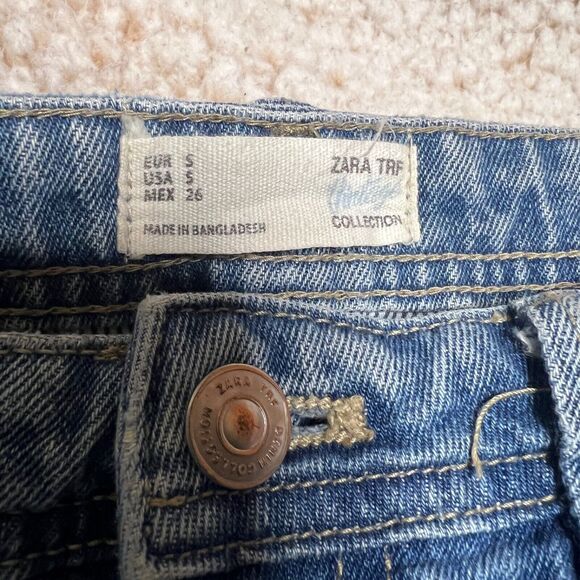 Zara Women’s TRF Vintage Collection Distressed Ripped Denim Blue Skirt Size S - Picture 7 of 8